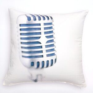 NEW Ikea Velvet Retro Microphone Zip Pillow Cover